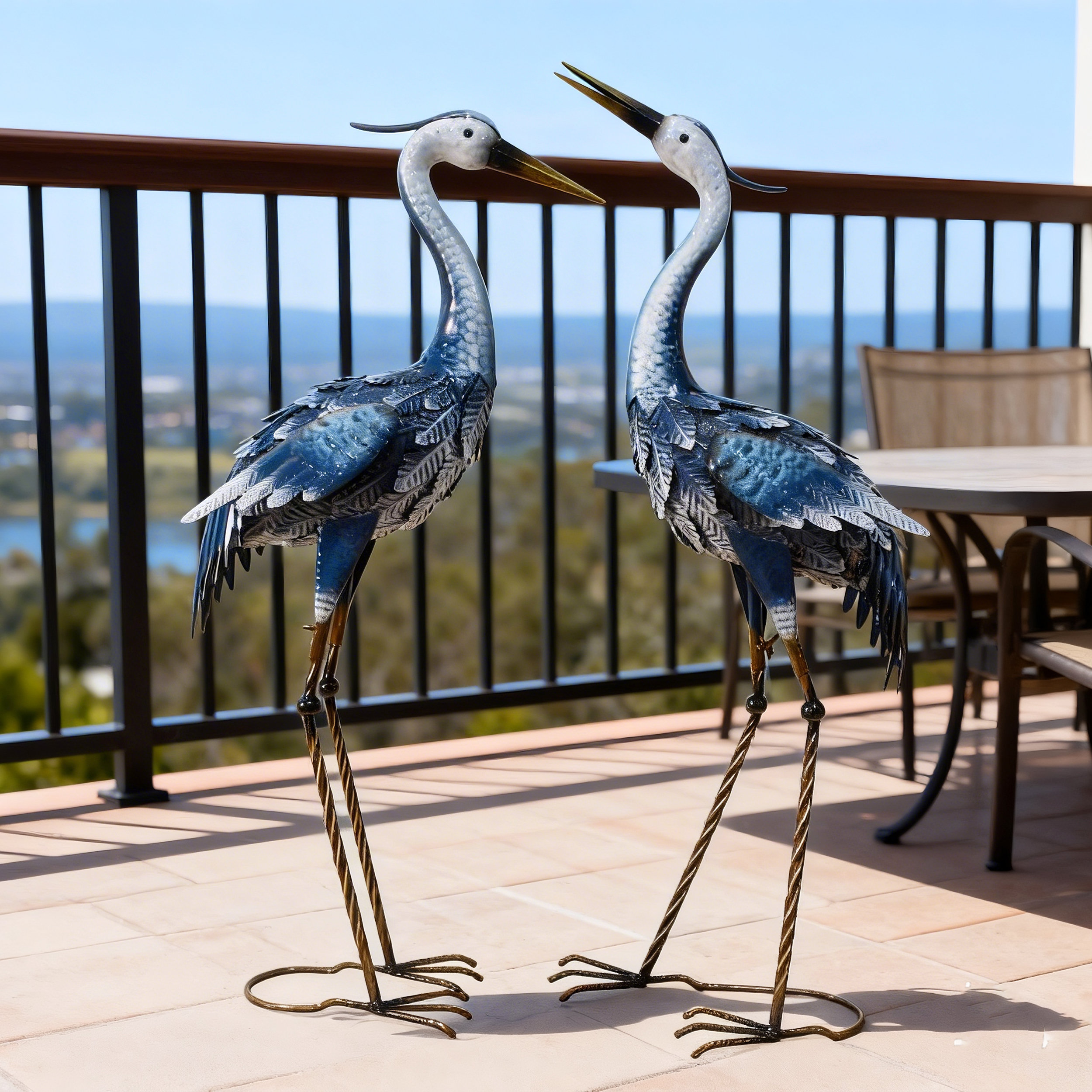 Red Barrel Studio® Osheana Cranes Garden Statue & Reviews | Wayfair